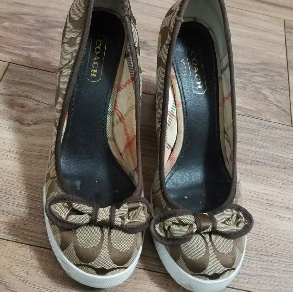 Coach brown wedges